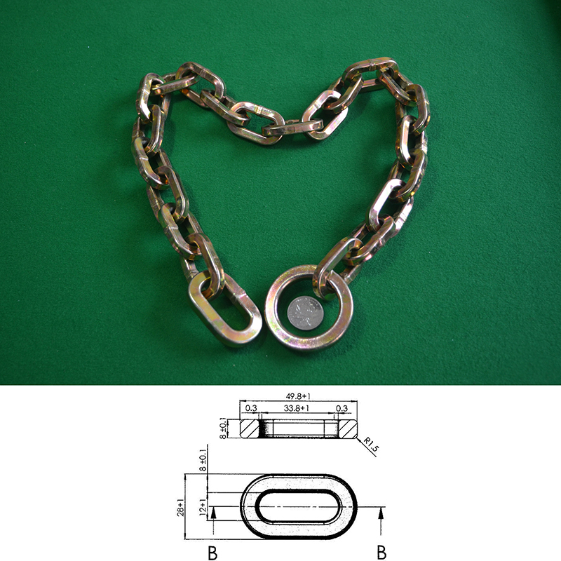 8mm Square Shape Alloy Steel Chain (hexavalent Chromium Electroplating)